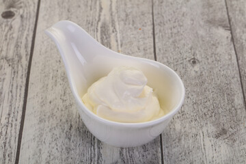 Sour cream in the bowl