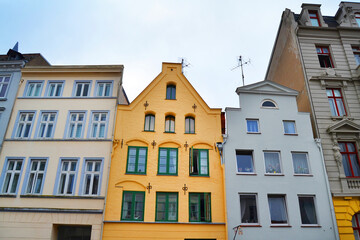 Typical old buildings in Lubeck, Germany, Europe.