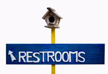 Public restroom signs with symbol. on White Background