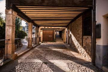Fototapeta na wymiar Streets of Covarrubias, a famous village in Burgos (Spain)