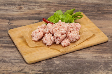 Homemade pork minced meat for cooking