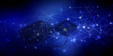 2d illustration Abstract futuristic electronic circuit technology background