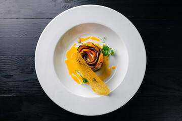 Ratatouille on a black table