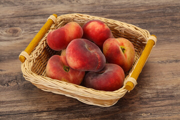 Sweet ripe tasty flat peach