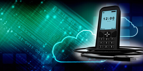 3d rendering mobile phone connected cable