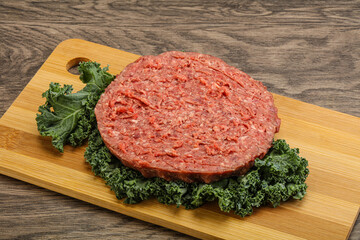 Raw beef burger cutlet for burger