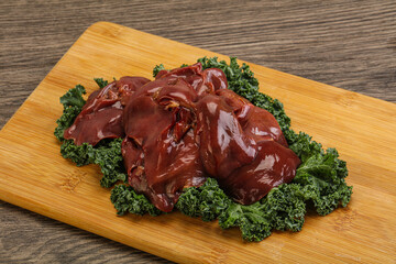 Raw chicken liver for cooking