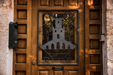 Detail of door in Covarrubias houses in Burgos (Spain)
