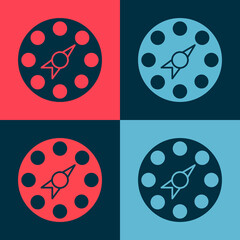 Pop art Twister classic party game icon isolated on color background. Vector.