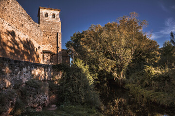 Collegiate Church of San Cosme and San Damián by the river in Covarrubias, Burgos (Spain)