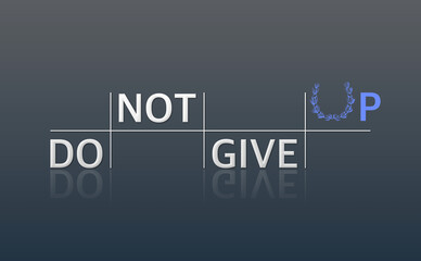 Do not give up con sfondo colorato