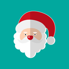 Christmas Santa Icon Vector Flat Background