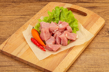 Raw pork meat for cooking