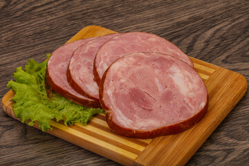 Slices of pork meat ham
