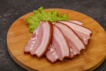 Tasty smoked pork brisket slice