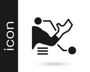 Black Prosthesis hand icon isolated on white background. Futuristic concept of bionic arm, robotic mechanical hand. Vector.