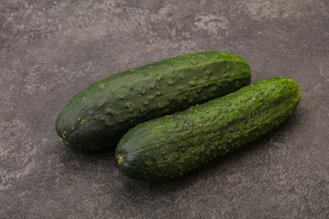Ripe organic natural green cucumber