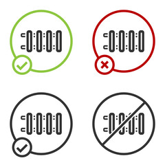 Black Heating radiator icon isolated on white background. Circle button. Vector.