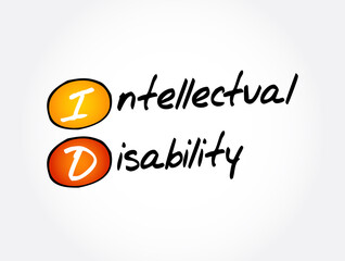 ID - Intellectual Disability acronym, medical concept background