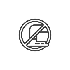 Stop water pollution line icon. linear style sign for mobile concept and web design. Industrial waste pipe outline vector icon. Symbol, logo illustration. Vector graphics