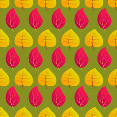 Autumn seamless background with colorful leaves