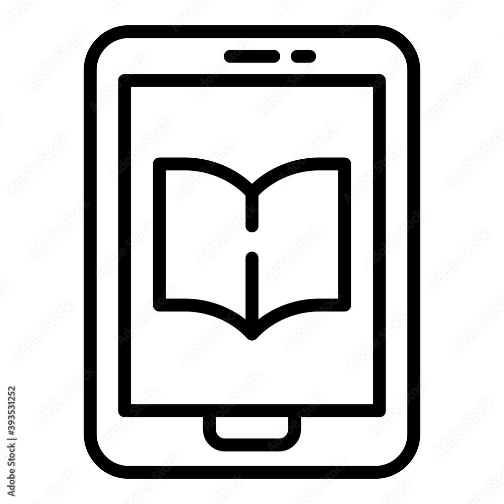Poster tablet shelf ebook icon. outline tablet shelf ebook vector icon for web design isolated on white bac