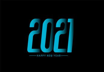 Abstract Happy New Year 2021 Text Typography Design Patter, Vector illustration.