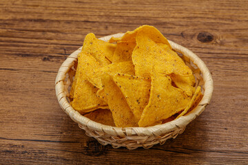 Mexican crunchy corn nachos triangle