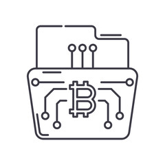 Data icon, linear isolated illustration, thin line vector, web design sign, outline concept symbol with editable stroke on white background.