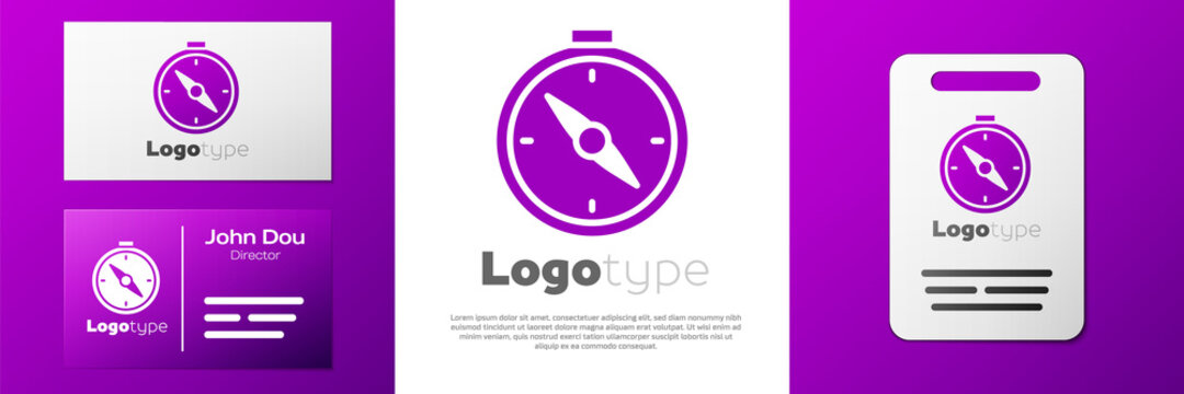 Logotype Compass icon isolated on white background. Windrose navigation symbol. Wind rose sign. Logo design template element. Vector.