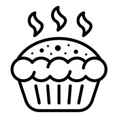 Hot apple pie icon. Outline hot apple pie vector icon for web design isolated on white background