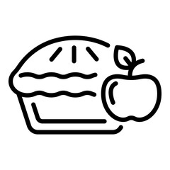 Home apple pie icon. Outline home apple pie vector icon for web design isolated on white background