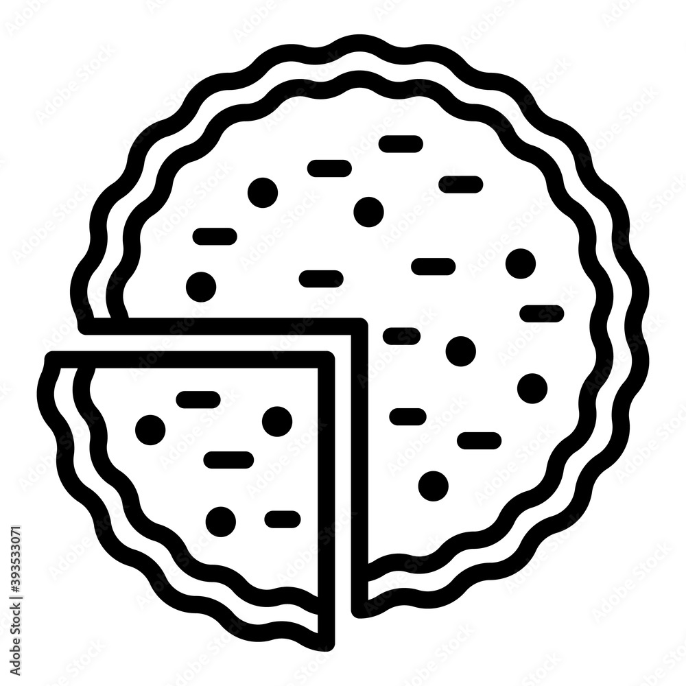 Poster cutted apple pie icon. outline cutted apple pie vector icon for web design isolated on white backgro