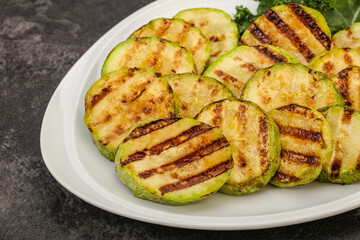 Vegan cuisine Grilled zucchini slices