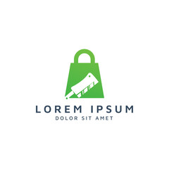shopping and knife negative space logo design