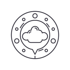 Data control icon, linear isolated illustration, thin line vector, web design sign, outline concept symbol with editable stroke on white background.