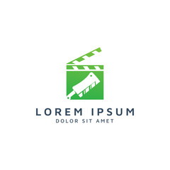 movie and knife negative space logo design