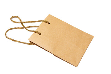 shopping package. paper kraft bag isolated on white background. Delivery and sale concept.