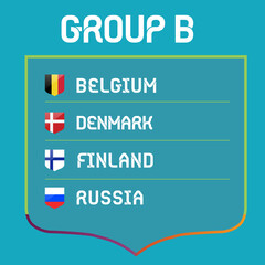 European football championship 2020 / 2021 groups vector