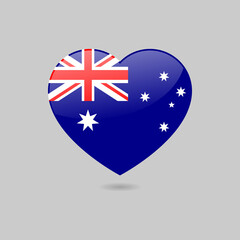 Vector Glossy Australian Flag Heart