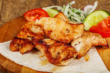 Chicken breast barbeque with vegetables