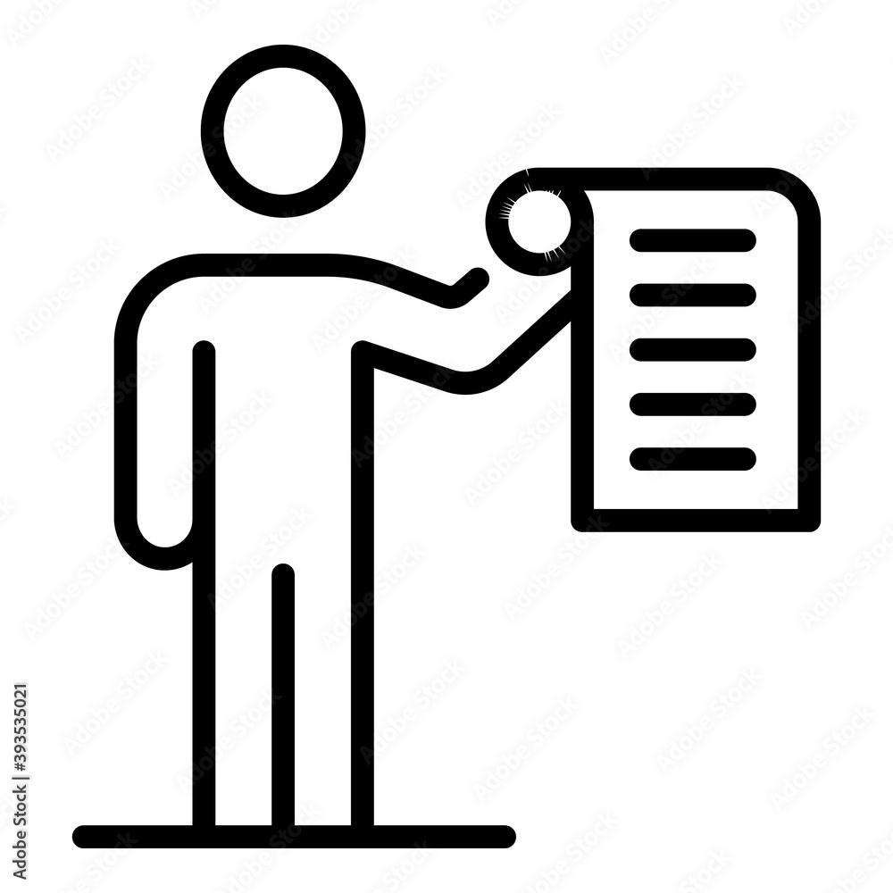Poster Mentor skill paper icon. Outline mentor skill paper vector icon for web design isolated on white background