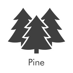 Fototapeta premium Árbol de navidad. Símbolo abeto. Logotipo con silueta de 3 árboles con ramas en color gris