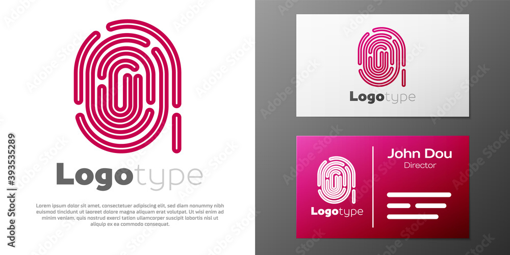 Aufkleber logotype line fingerprint icon isolated on white background. id app icon. identification sign. touch