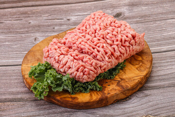 Raw pork minced meat for cooking
