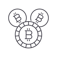 Cryptocurrency market icon, linear isolated illustration, thin line vector, web design sign, outline concept symbol with editable stroke on white background.