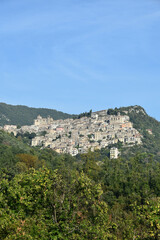 Fototapeta na wymiar Panoramic view of Patrica, a village in Lazio region, Italy.
