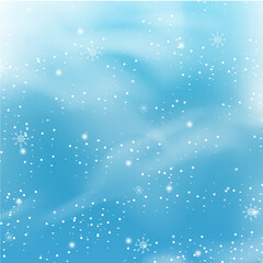 Falling snow isolated on blue background. For greeting card merry christmas, poster, placard and wallpaper. Falling snow background. Christmas  vector background