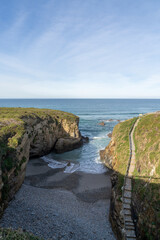 view of the coast and beaches near Playa de Catedrales in Galicia