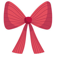merry christmas red gift bow decoration celebration icon design